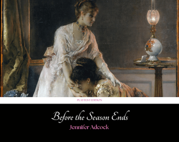 two young regency women, one gently comforting another who seems distressed