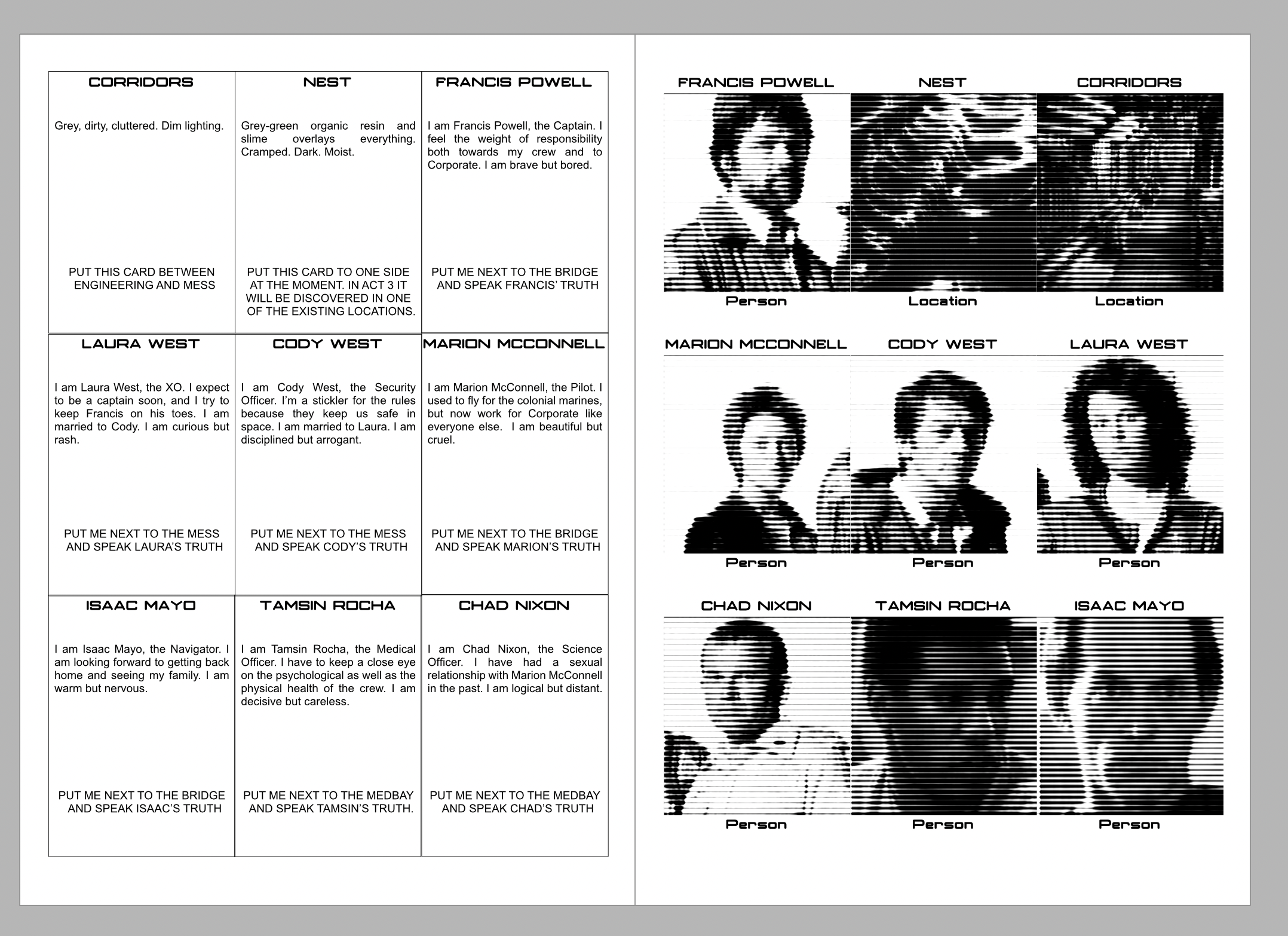 screen shot of spreadsheet, showing duplicate rows - in the first set of nine I have card type, title, description and truth. In the second set of nine I have card type, title and imageUrl
