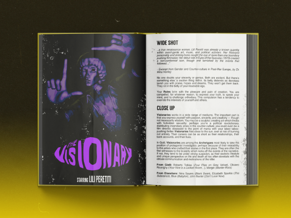 An example spread from the game book