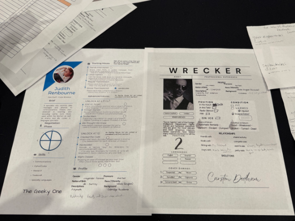The analyst and wrecker character sheets for the two that I played